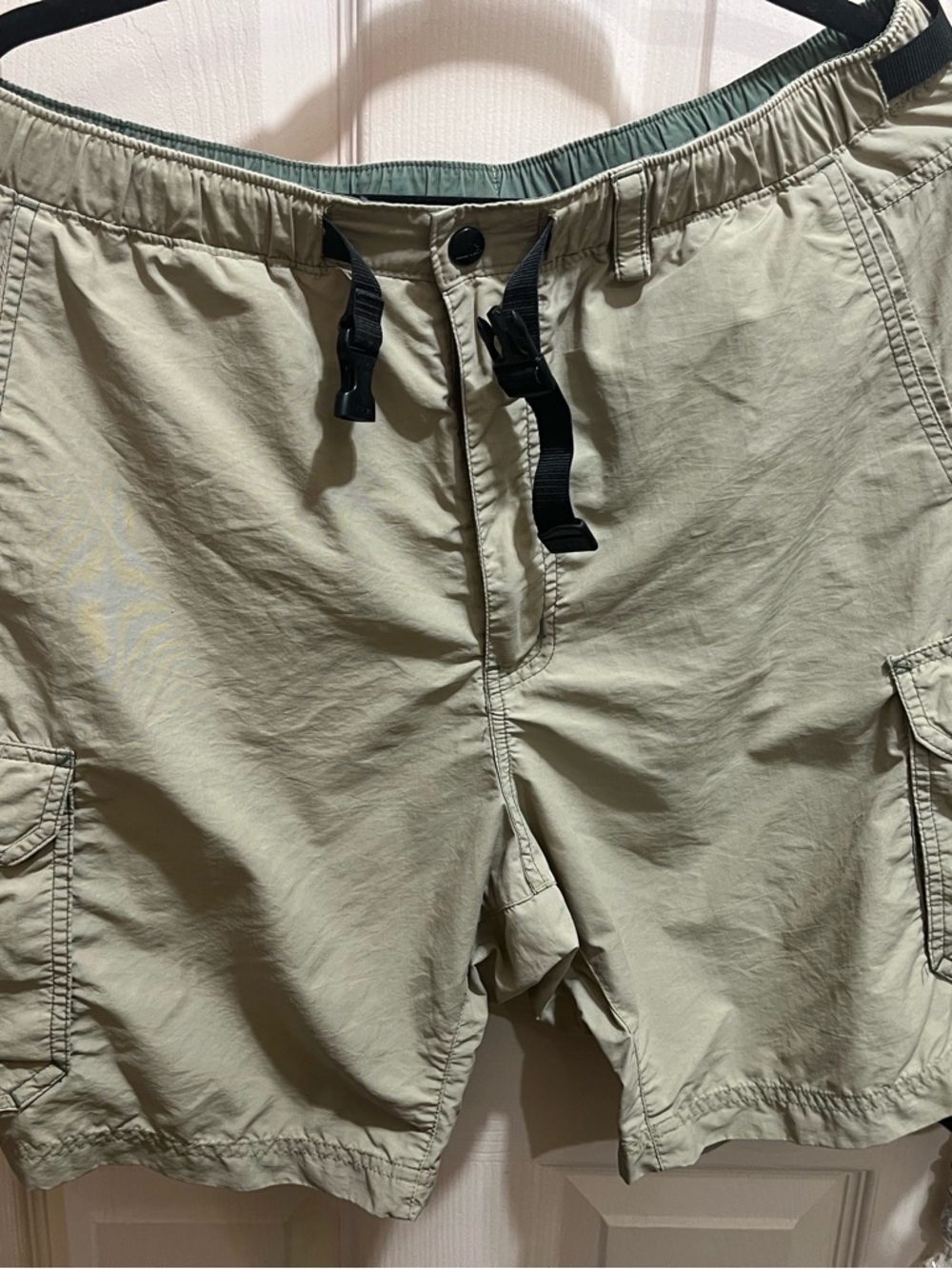 Rei Men's Beige Cargo Swim Shorts with Drawstring